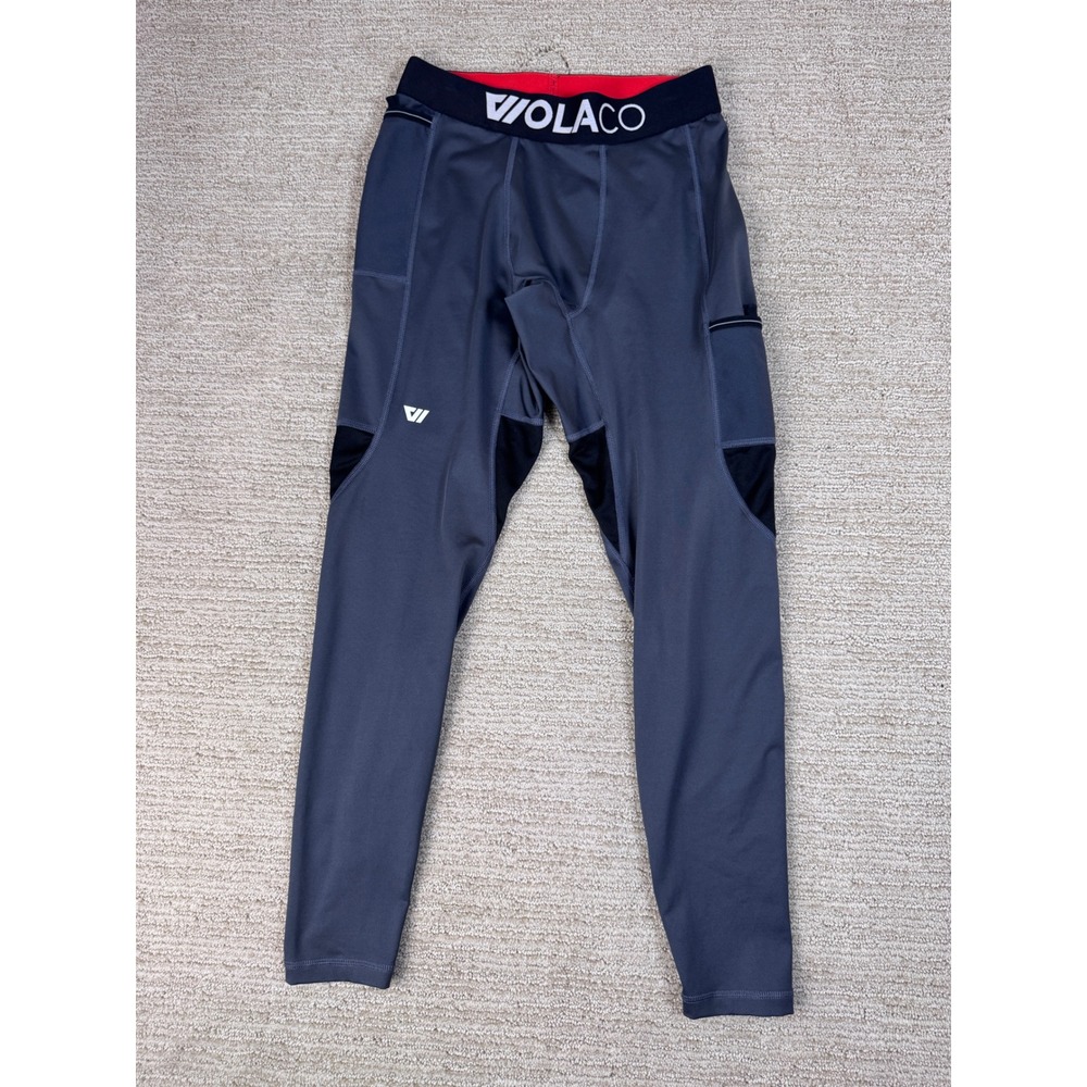WOLACO Fulton Full Length Compression Leggings Mens Large Gray Training Tights